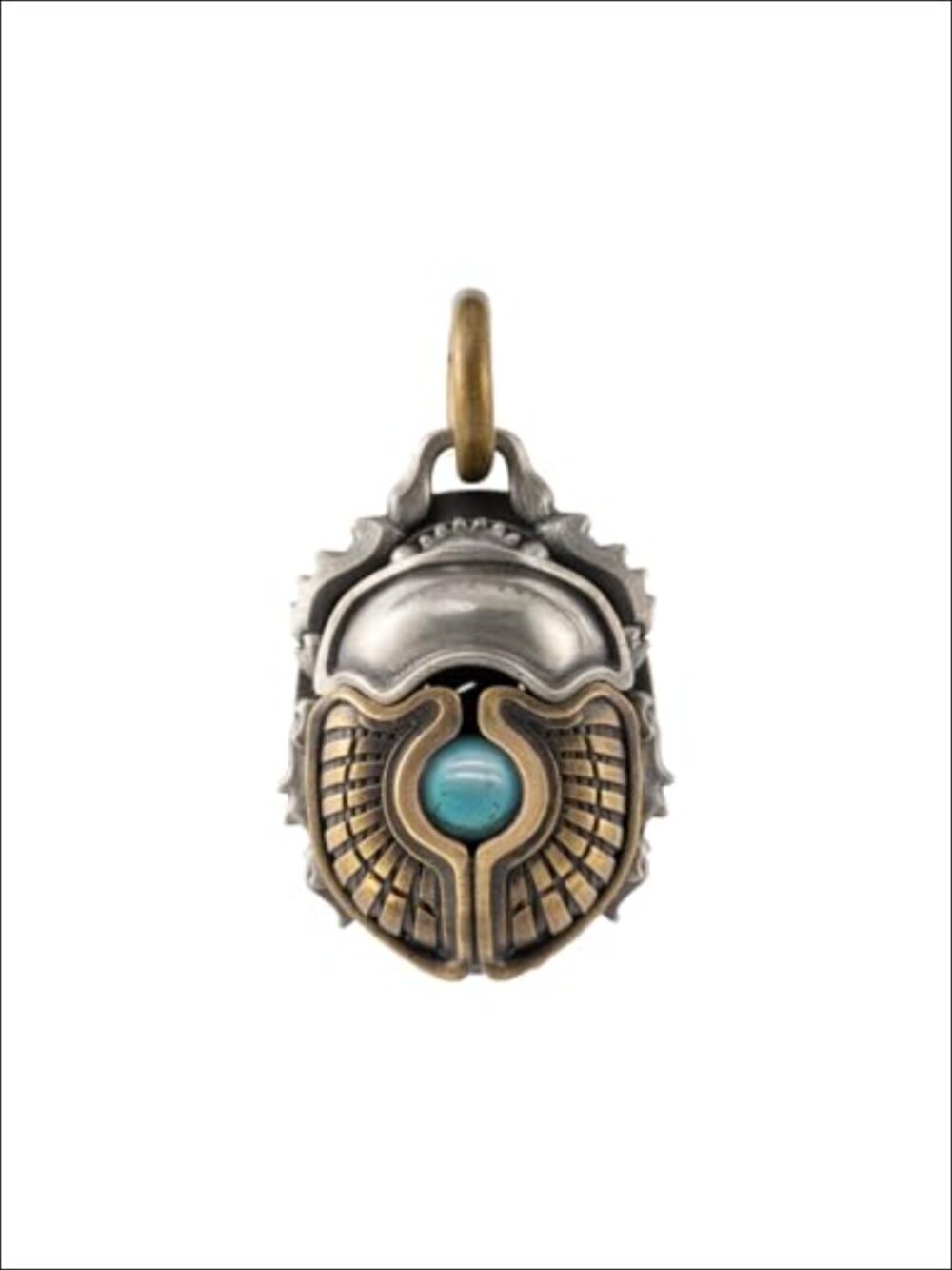 Scarab Beetle Pendant Necklace Brass White Bronze Spiritual Egyptian Adjustable